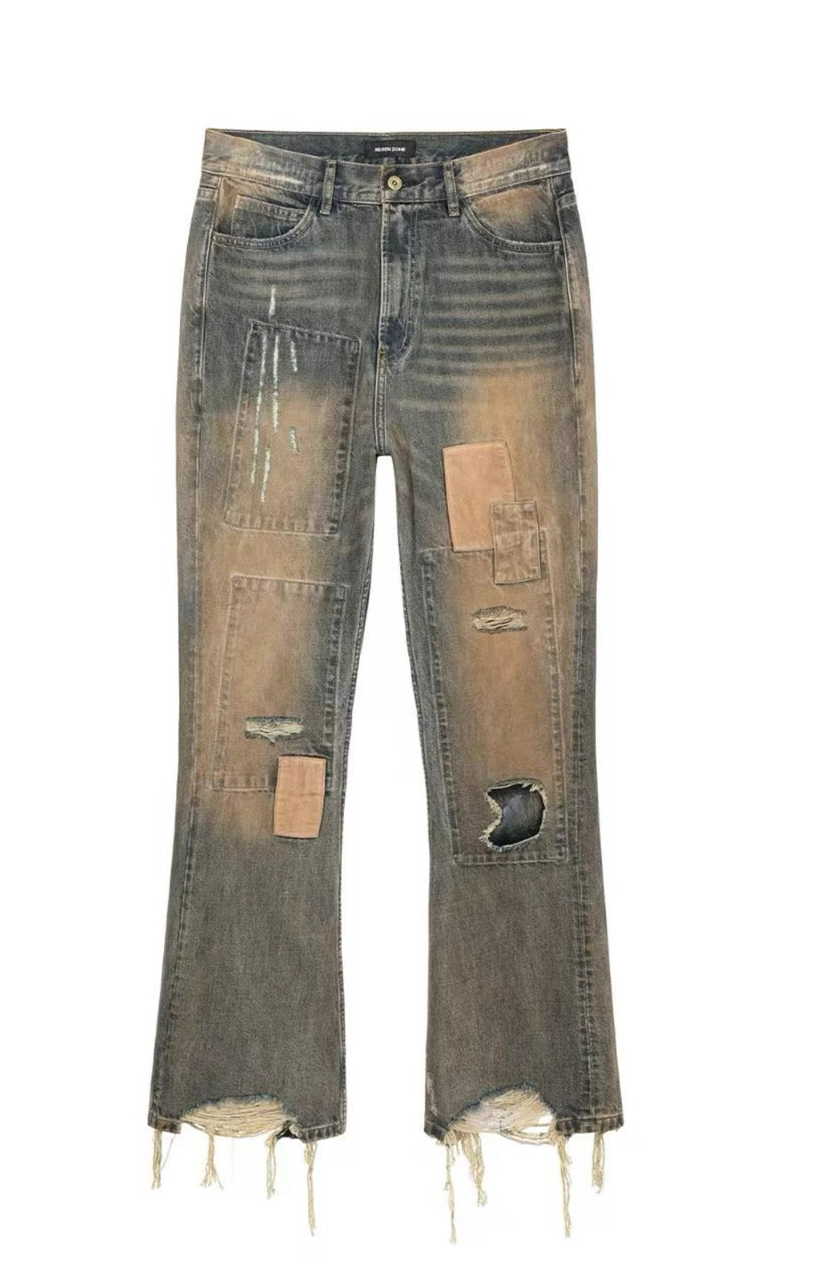 REGEN ZONE丨"RIOT" Boro Distressed Patchwork Pants - PSYLOS 1, REGEN ZONE丨"RIOT" Boro Distressed Patchwork Pants, Pants, REGEN ZONE•JAPAN, PSYLOS 1